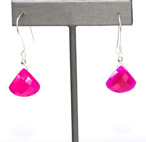 Fuchsia Chalcedony Earrings Hot Pink Chalcedony Earrings Hot Pink Earrings