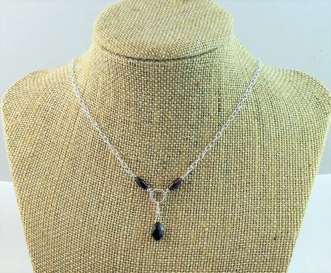 Gorgeous Garnet Briolette Minimalist  Necklace