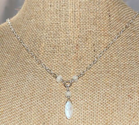 Moonstone Lariat Style Necklace