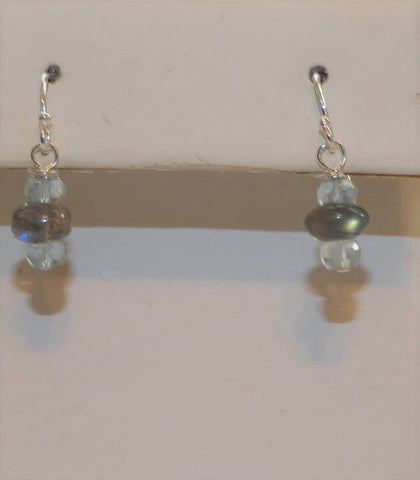 Small Labradorite Moonstone Earrings