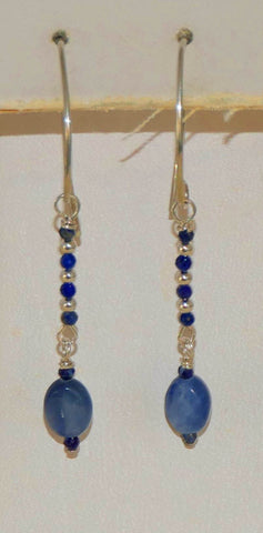 Kyanite Lapis Minimalist Earrings