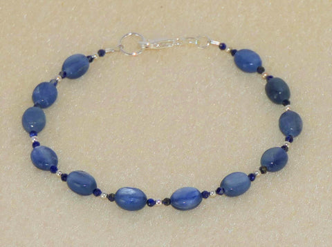 Shimmering Blue Minimalist Lapis Kyanite Bracelet